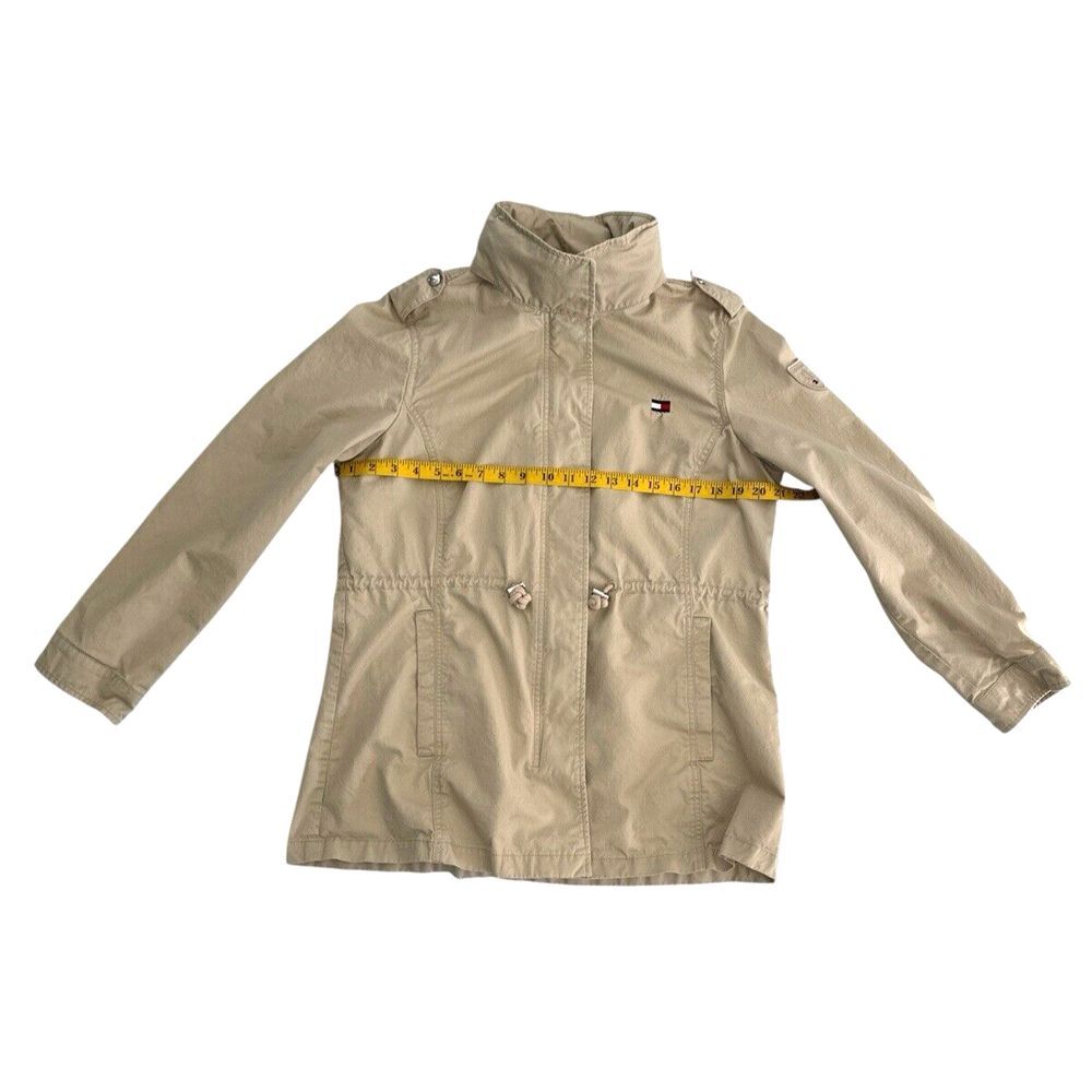 Tommy Hilfiger Women's Hooded Cinched Twill‎ Jacket, 100% Cotton, Tan, Size L - Picture 15 of 16